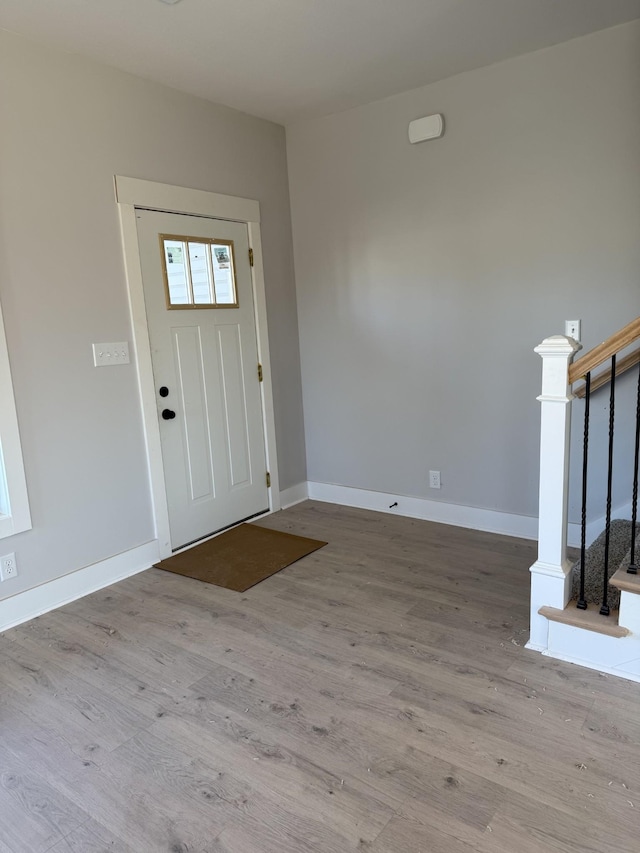 foyer featuring light wood-type flooring