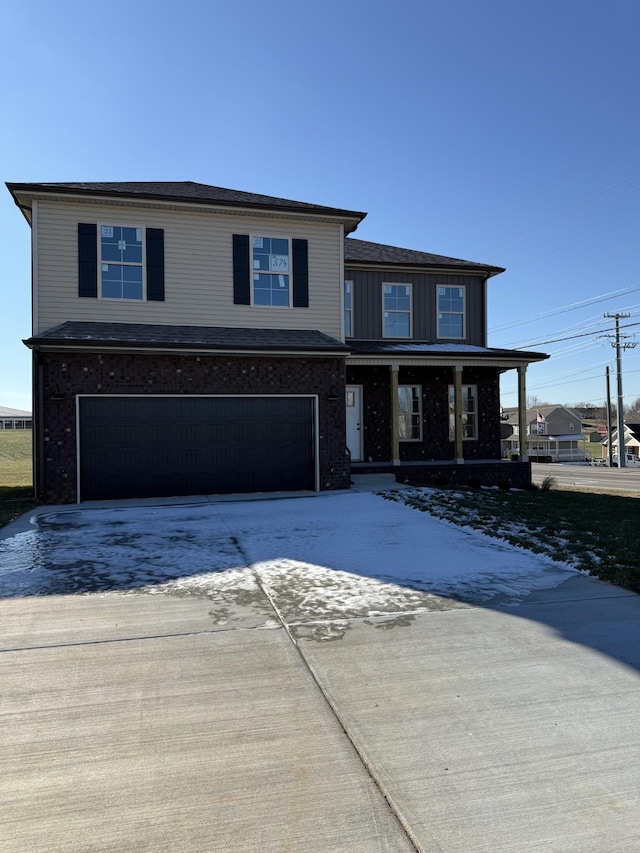 view of property featuring a garage