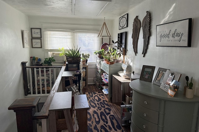 office featuring dark wood-type flooring