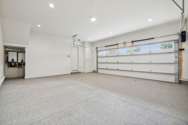 garage with water heater