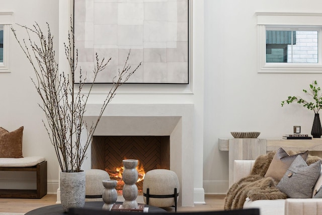 sitting room featuring hardwood / wood-style flooring