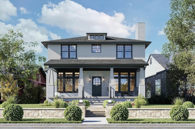 view of front of house featuring covered porch