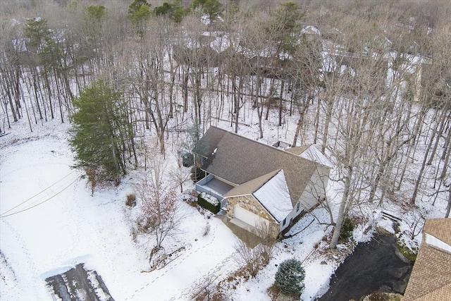 view of snowy aerial view