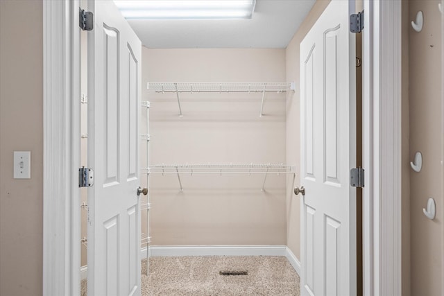 walk in closet featuring carpet