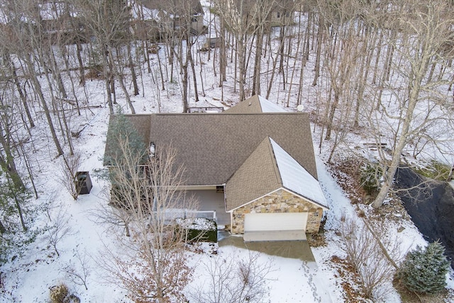 view of snowy aerial view