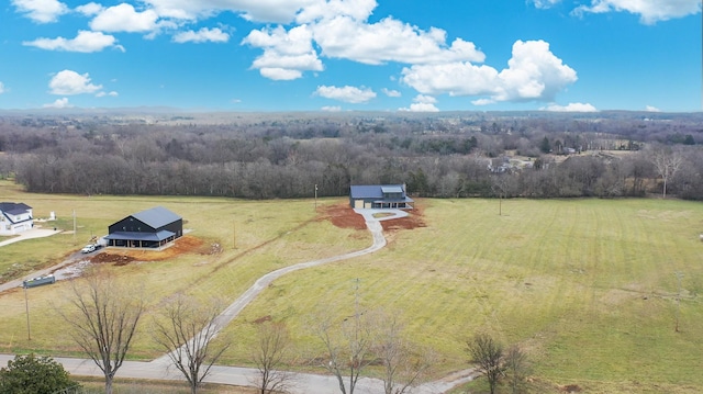 aerial view with a rural view