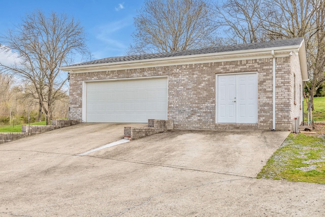 view of garage