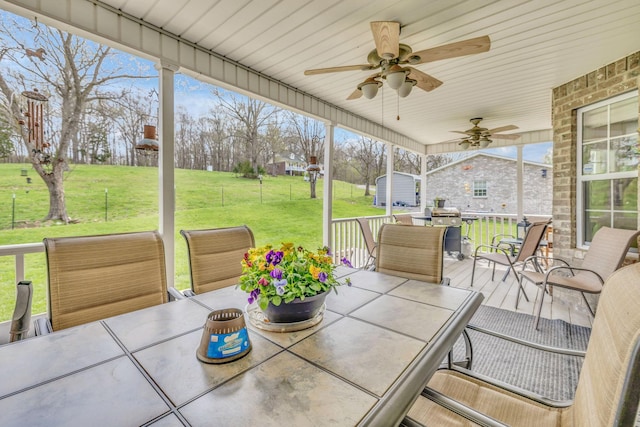 view of patio / terrace with ceiling fan