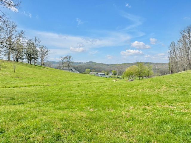 view of mountain feature with a rural view