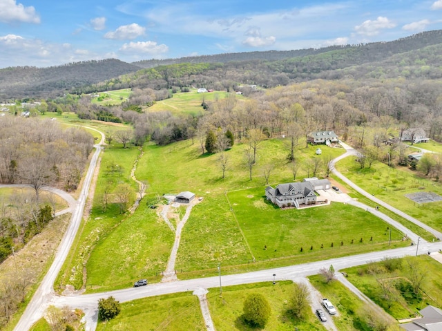 aerial view with a rural view