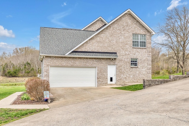 view of property exterior with a garage