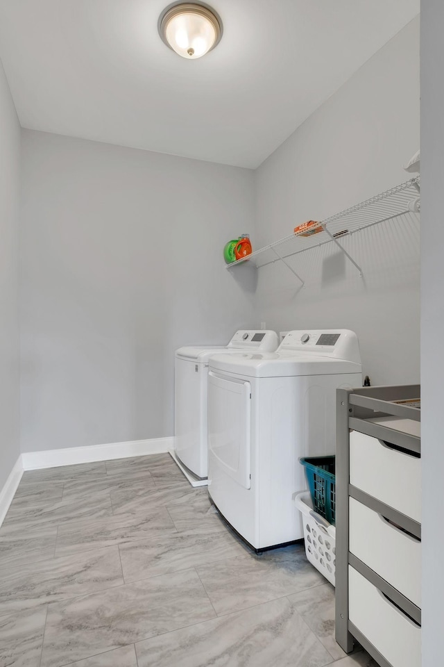 laundry area featuring washer and dryer