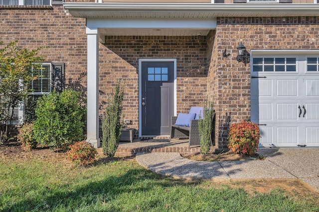 entrance to property with a garage