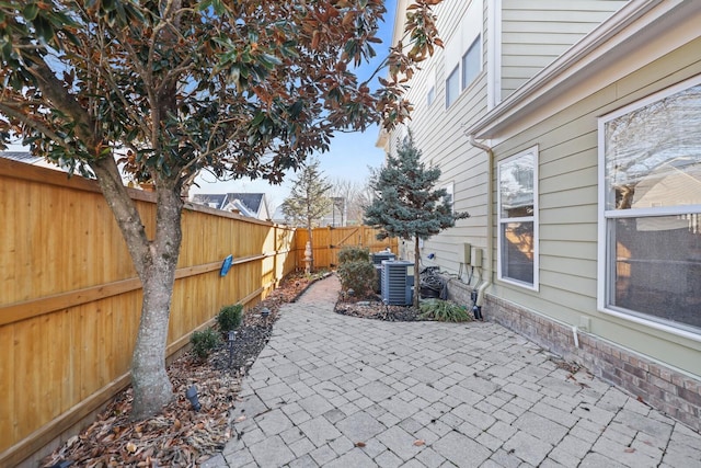 view of patio featuring central AC