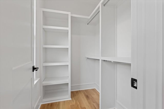 walk in closet featuring light hardwood / wood-style floors