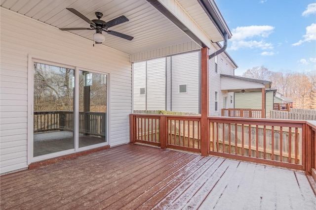 deck with ceiling fan