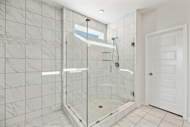 bathroom featuring an enclosed shower