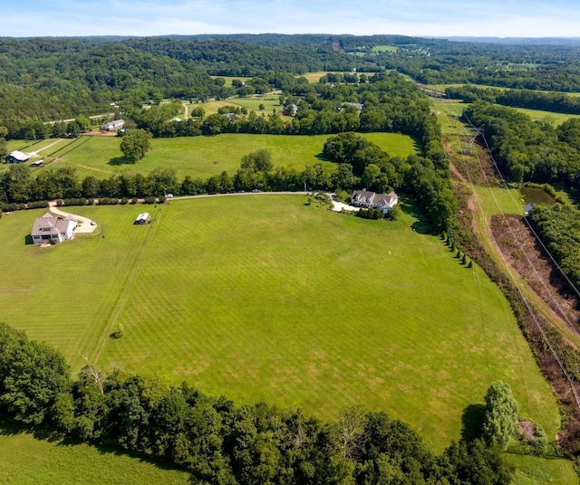 aerial view with a rural view