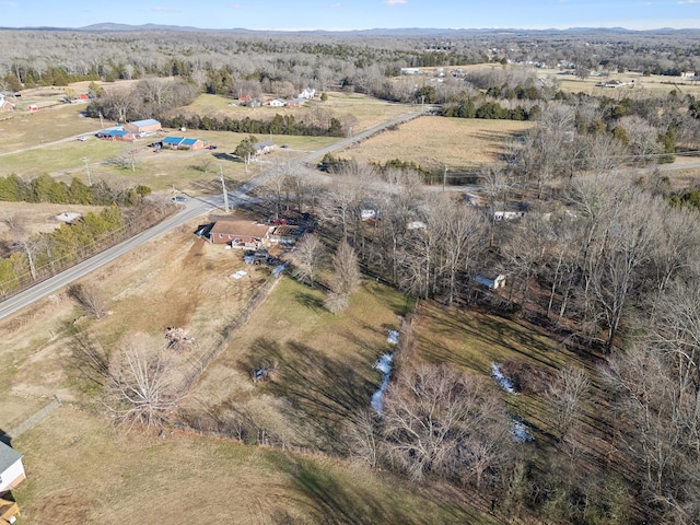 drone / aerial view with a rural view