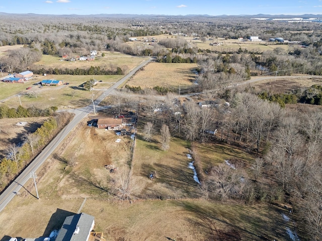 drone / aerial view with a rural view