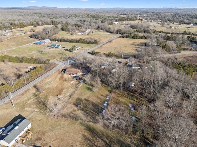 bird's eye view with a rural view