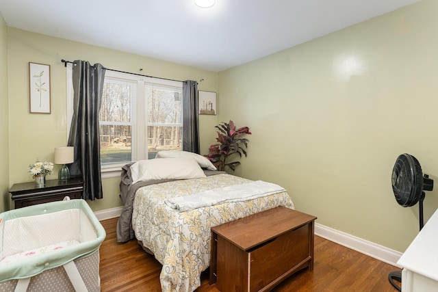 bedroom featuring dark hardwood / wood-style floors