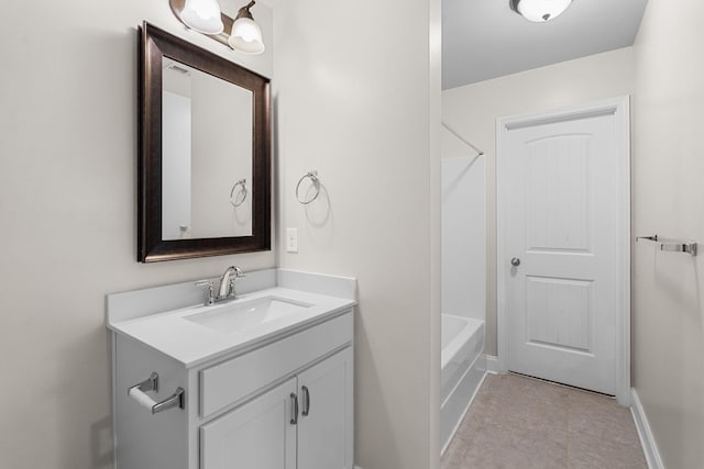 bathroom with shower / bath combination and vanity