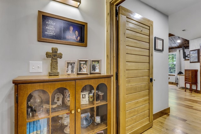 hall featuring light hardwood / wood-style floors