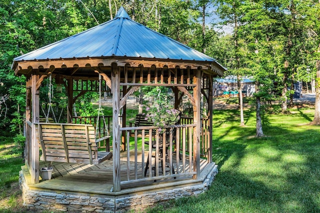 surrounding community featuring a yard and a gazebo