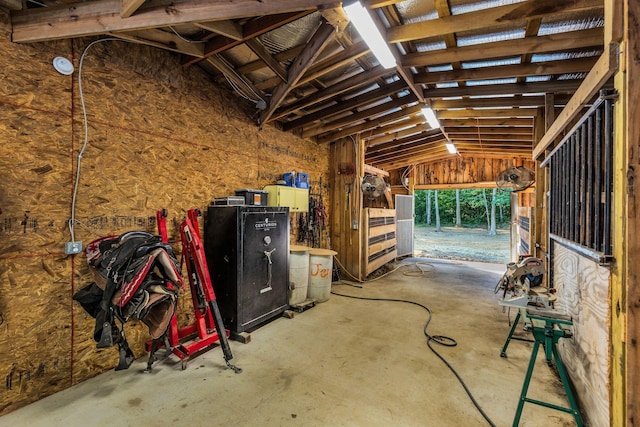 interior space featuring lofted ceiling