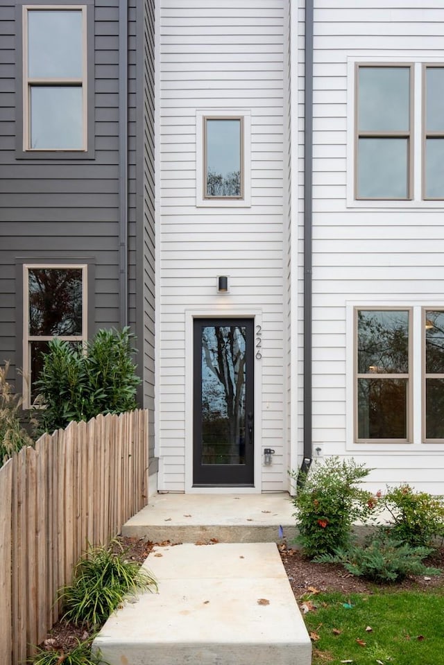 doorway to property with a patio