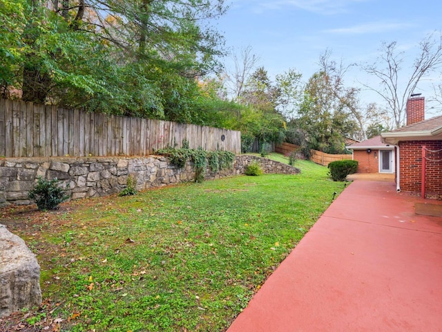 view of yard featuring a patio area