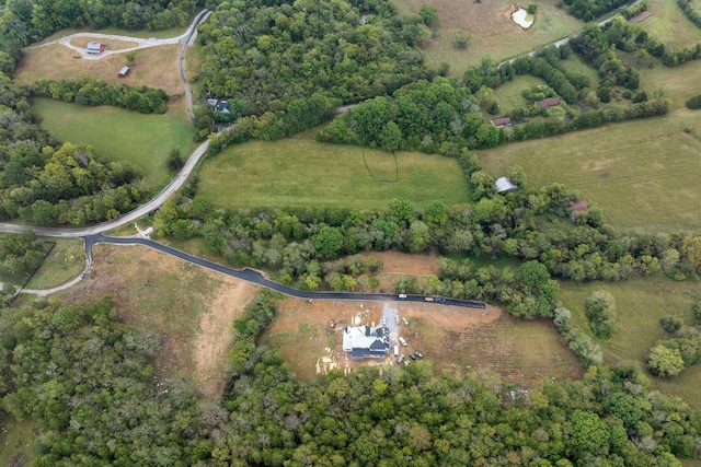 aerial view with a rural view