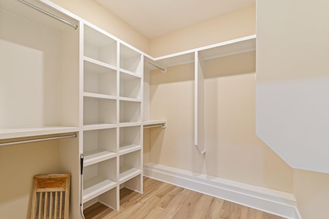 spacious closet featuring hardwood / wood-style flooring