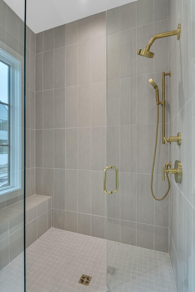 bathroom featuring walk in shower