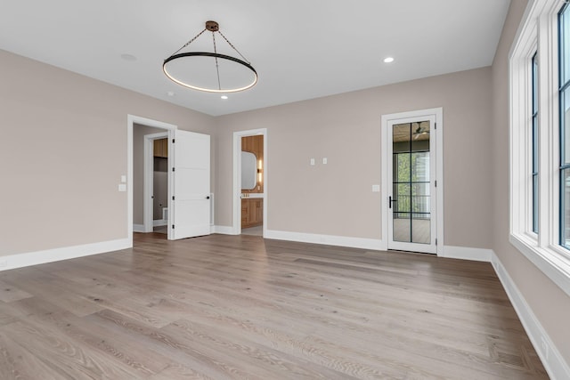 empty room featuring light hardwood / wood-style floors