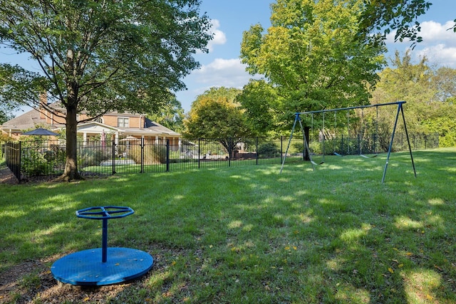 view of yard featuring a playground