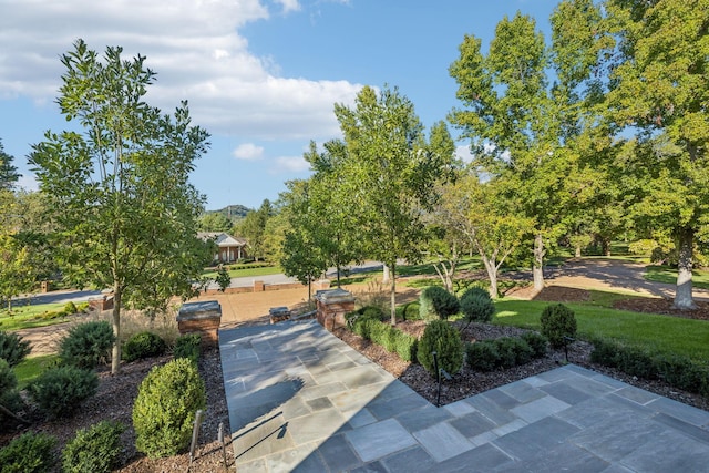 surrounding community with a patio