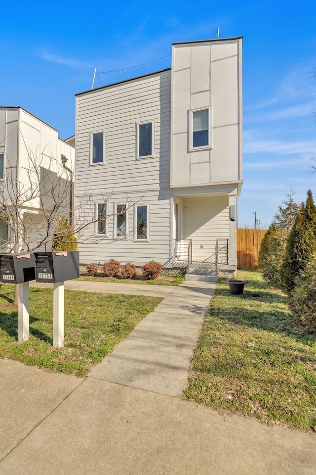 view of front of house with a front yard