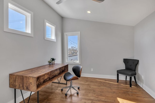 office featuring hardwood / wood-style floors