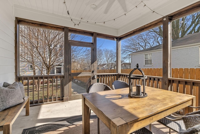 view of sunroom