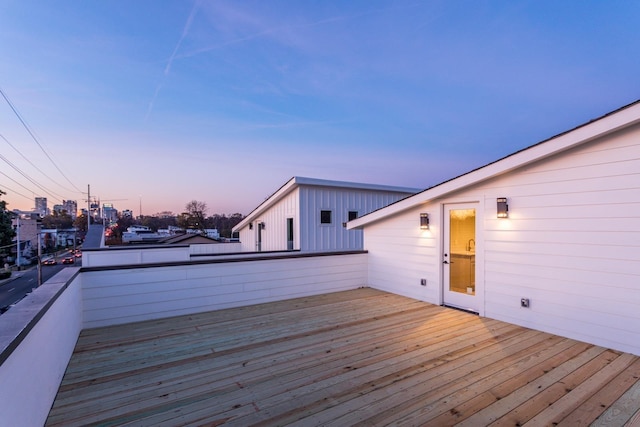 view of deck at dusk