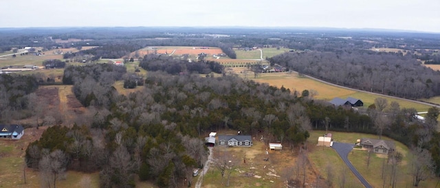 bird's eye view with a rural view