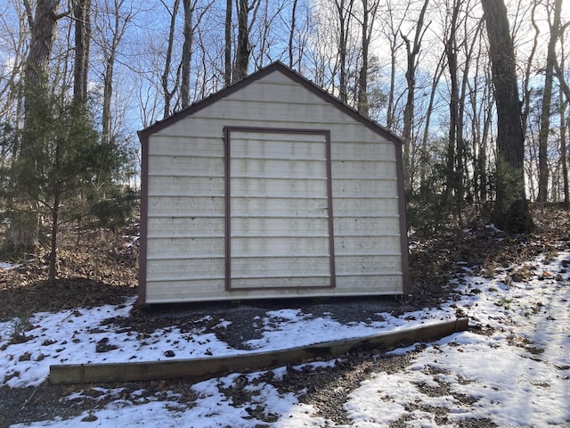 view of snow covered structure