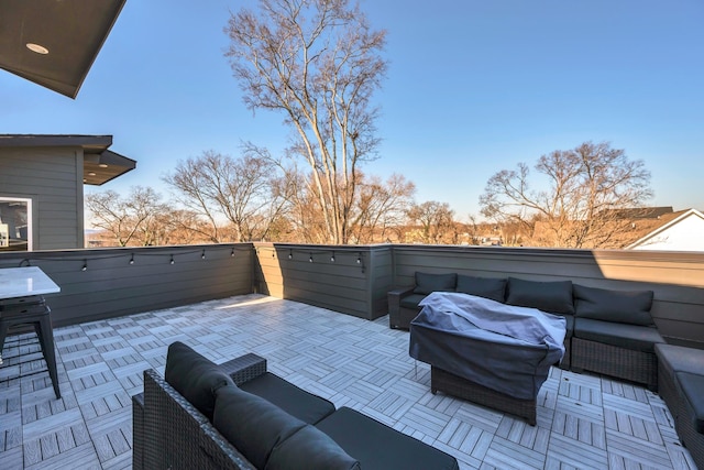 view of patio / terrace with an outdoor hangout area