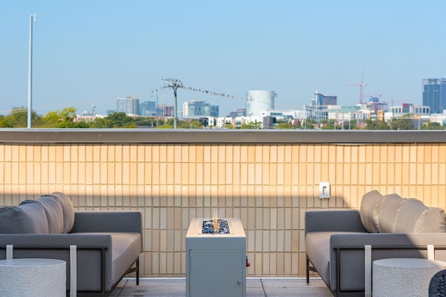 view of patio / terrace with a balcony