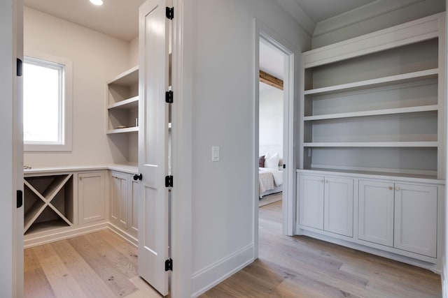 interior space with light hardwood / wood-style flooring