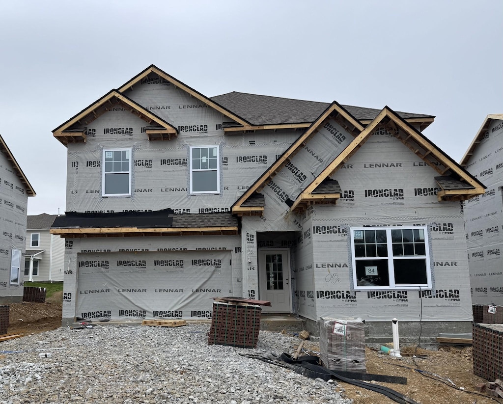 property under construction with a garage