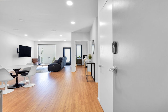 living room featuring light hardwood / wood-style floors