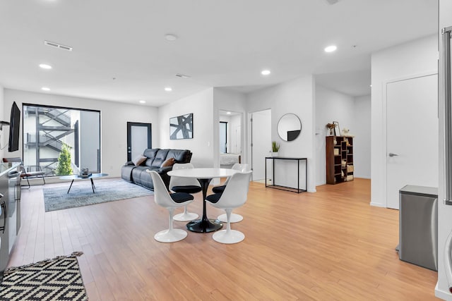 living room featuring light hardwood / wood-style flooring